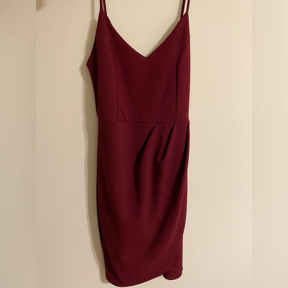 Lulu’s Forever Your Girl Wine Red Bodycon Dress